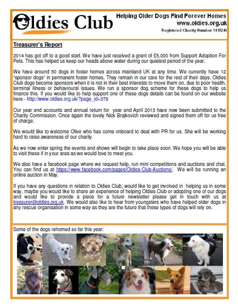 Oldies Club Spring Newsletter 2014 — Unknown